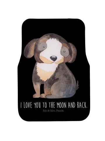 Mr. & Mrs. Panda Auto Teppich Hund Entspannen mit Spruch in Schwarz