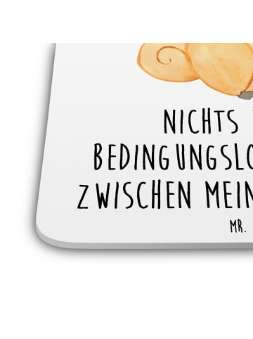 Mr. & Mrs. Panda Tischuntersetzer Mops mit Spruch in Weiß