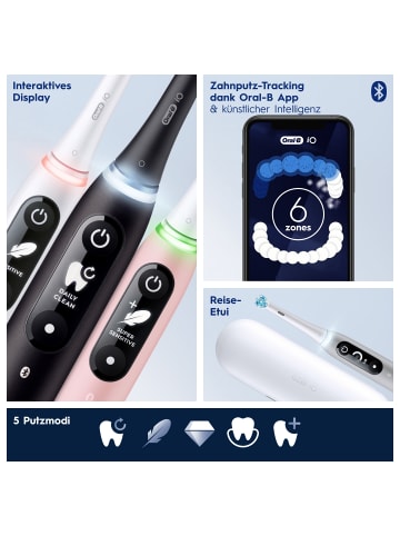Oral-B Elektr. Zahnbürste "iO6 + Reiseetui" + 12 Aufsteckbürsten "Sanfte Reinigung"