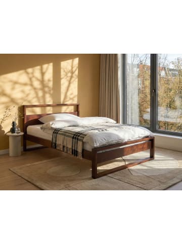 Beliani Doppelbett GIULIA in Braun - (W) 125 x (H) 86 x (L) 213 cm