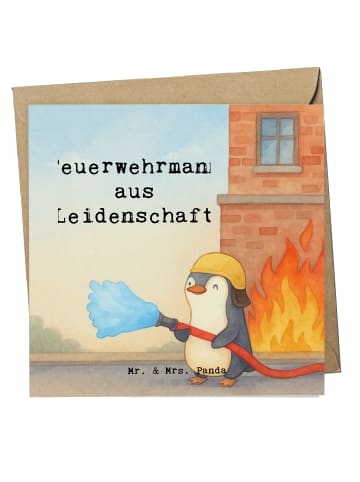 Mr. & Mrs. Panda Grußkarte Feuerwehrmann Leidenschaft Design mit... in Weiß