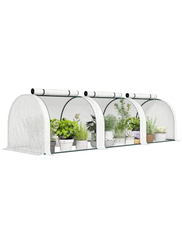 Outsunny Gewächshaus in Weiß 295L x 100B x 80H cm