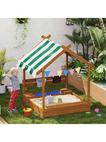 Outsunny Sandkasten 124L x 116B x 146H cm