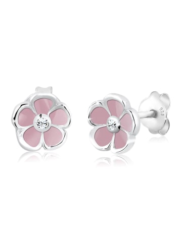 Elli Ohrringe 925 Sterling Silber Blume in Rosa