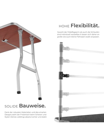 tectake Trimmtisch  Belastbarkeit 60 kg, schwarz/silber