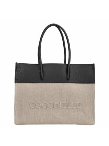 COCCINELLE Myrtha Canvas - Umhängetasche 27 cm (natural/cuir) in natural/noir