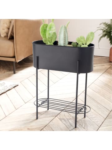 KADIMA DESIGN Pflanzgefäß Metall 51x65x22 cm Pflanzkübel mit Gestell und