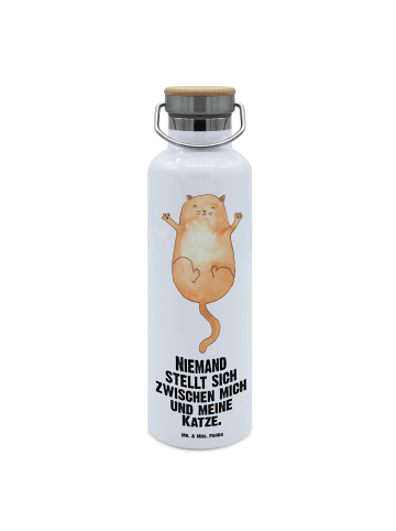 Mr. & Mrs. Panda Mehrwegflasche Katze Umarmen mit Spruch in Weiß