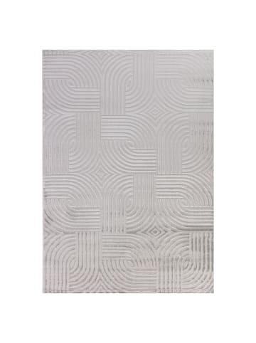 KADIMA DESIGN Teppich Kurzflor Waschbar 3D ILLER Strapazierfähig OEKO-TEX in Silber