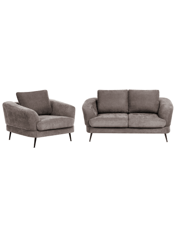 Beliani 2-tlg Sitzgruppe KJAER in Beige/Schwarz