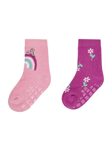 Sterntaler ABS Socken 2er-Pack Regenbogen in rosa