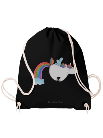 Mr. & Mrs. Panda Stoffbeutel Einhorn Fliegendes Pferd ohne Spruch in Schwarz