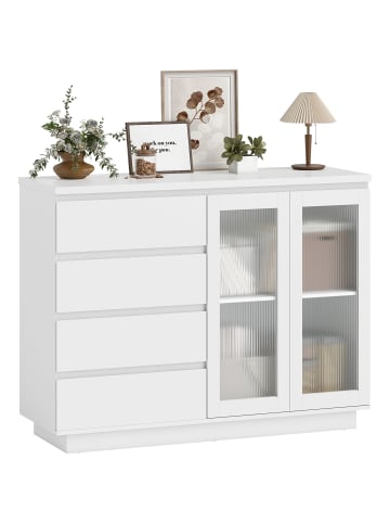 HOMCOM Sideboard-120L x 40B x 91H cm-Weiß