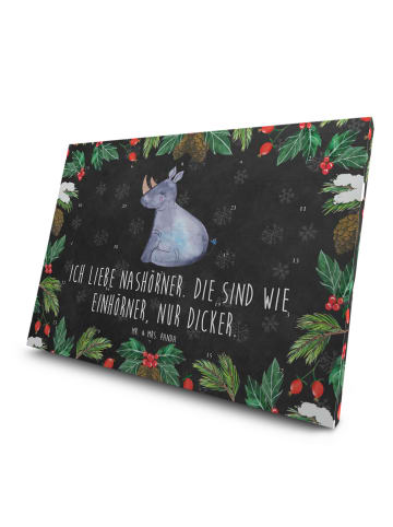 Mr. & Mrs. Panda Tee Adventskalender Einhorn Nashorn mit Spruch in Kreidetafel