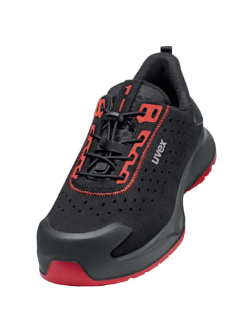 Uvex Halbschuhe 1 x-craft gelochter Halbschuh in schwarz/rot