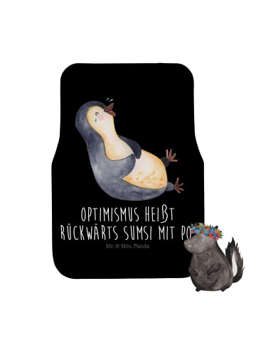 Mr. & Mrs. Panda Automatte Pinguin Lachen mit Spruch in Schwarz