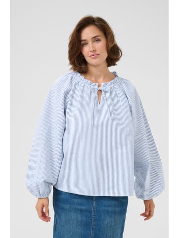 Kaffe Langarm-Bluse KAnelly A-shape in Blue/White Stripe