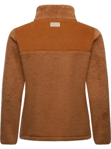 ragwear Fleecejacke Appopis Block in Brown Sugar