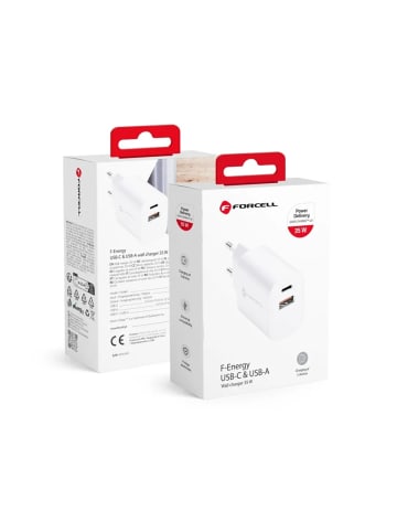 COFI 1453 F-ENERGY TFK-TC-35WPD Reiseladegerät Typ C + USB A PD QC4.0 in Weiß