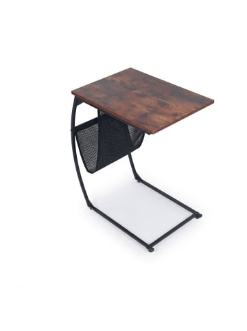relaxdays Beistelltisch in Braun/ Schwarz - (B)51 x (H)64 x (T)35 cm