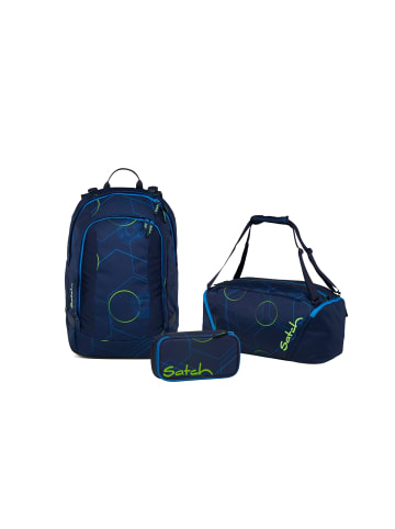 Satch Schulrucksack-Set AIR Blue Tech 3-teilig in Blau