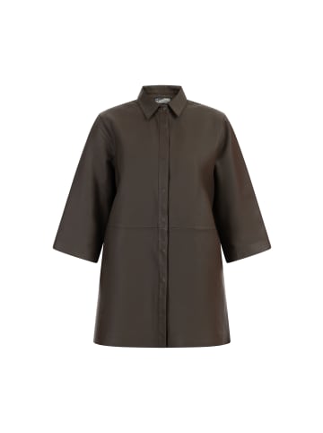DreiMaster Vintage Damen Lederhemd in Taupe