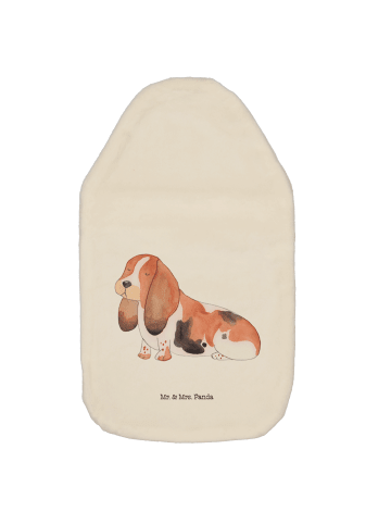 Mr. & Mrs. Panda Wärmflasche Hund Basset Hound ohne Spruch in Weiß