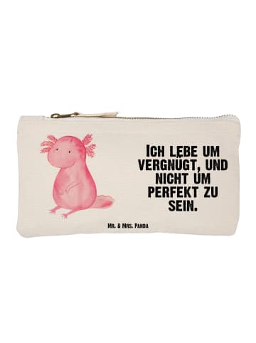 Mr. & Mrs. Panda kosmetiktäschchen Axolotl Niedlich mit Spruch in Weiß