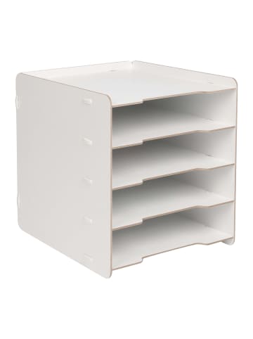 relaxdays Briefablage in Weiß - (B)25 x (H)29,5 x (T)31,5 cm
