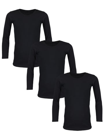 TupTam Kinder Unisex Unterhemd Langarm 3er Pack in schwarz