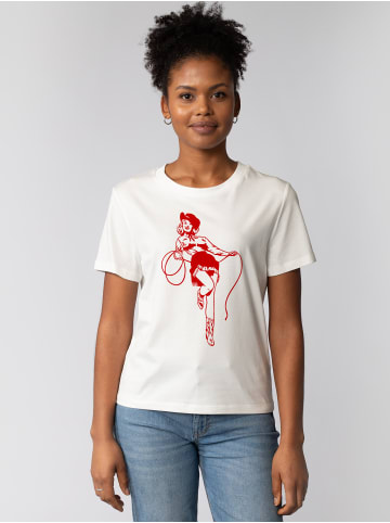 wat? Apparel T-Shirt Cowgirl in Off White