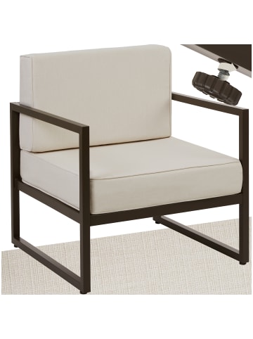 tectake Balkonstuhl, Dicke Sitzpolster, 120 kg Belastbarkeit, 74 x 78 x 85 cm