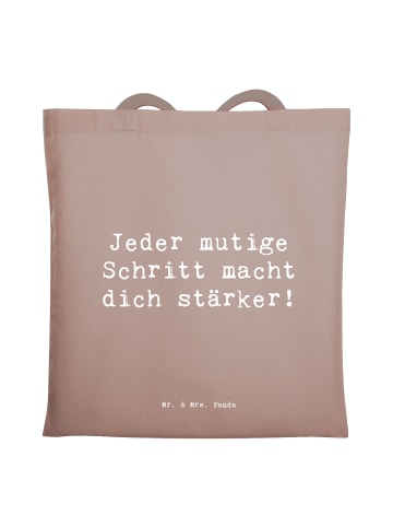 Mr. & Mrs. Panda Tasche Spruch Angst überwinden mit Spruch in Braun Pastell