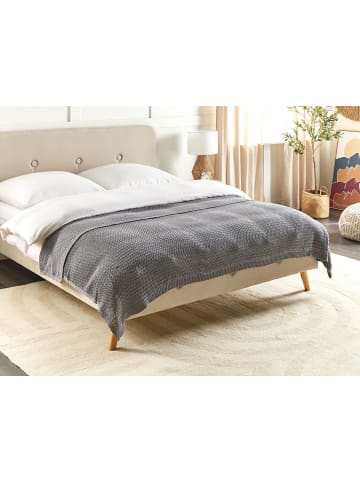 Beliani Tagesdecke ILEN in Grau - (W) 150 x (H) 1 x (L) 200 cm