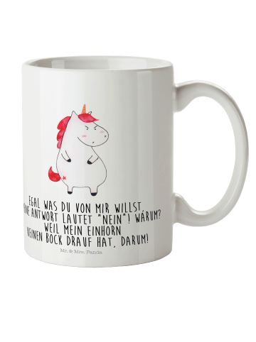 Mr. & Mrs. Panda Kindertasse Einhorn Wut mit Spruch in Weiß