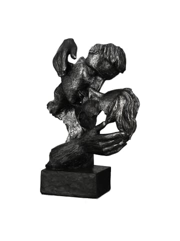 GILDE Skulptur Addiction anthrazitfarben, schwarz, silberfarben - (H) 28 cm