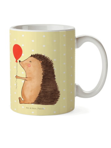 Mr. & Mrs. Panda Becher Igel Luftballon ohne Spruch in Gelb Pastell