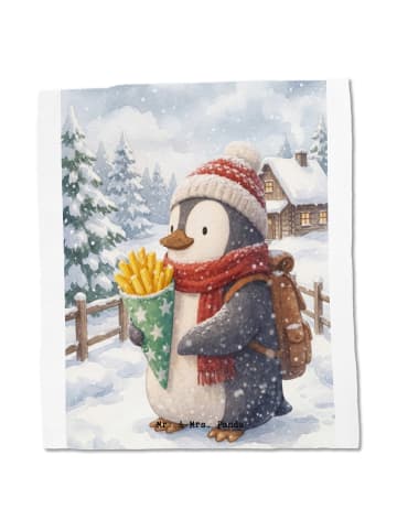 Mr. & Mrs. Panda Tasche Pinguin Winter Pommes Design ohne Spruch in Weiß