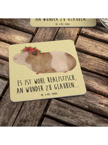 Mr. & Mrs. Panda Tischuntersetzer Meerschweinchen Weisheit mit S... in Gelb Pastell