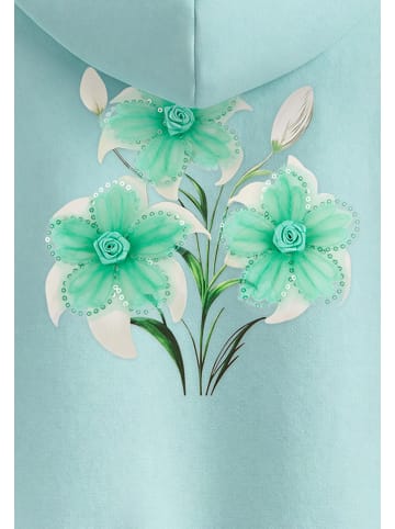 IZIA Women Hoodie in Aqua