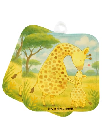 Mr. & Mrs. Panda Topflappen Giraffe Kind Design ohne Spruch in Weiß