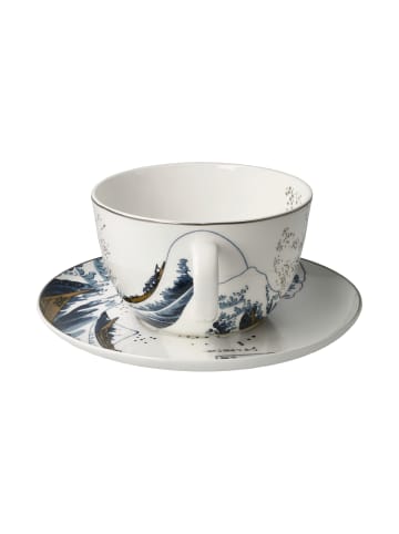 Goebel Milchkaffeetasse " Hokusai  Die Welle " in blau weiß