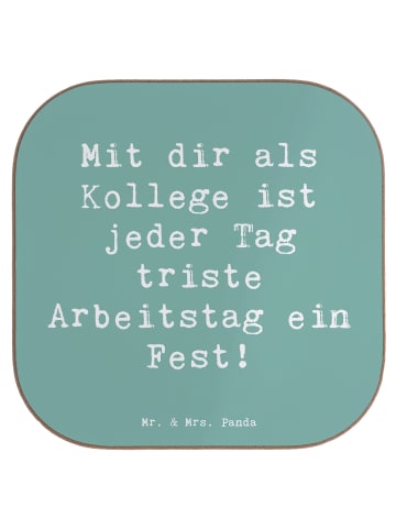 Mr. & Mrs. Panda Tischschoner Spruch Fest Kollege mit Spruch in Meeresbrise