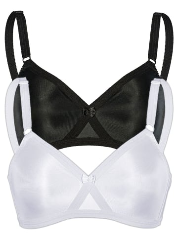 Sassa 2er Sparpack Soft BH ohne Bügel in Schwarz Weiss
