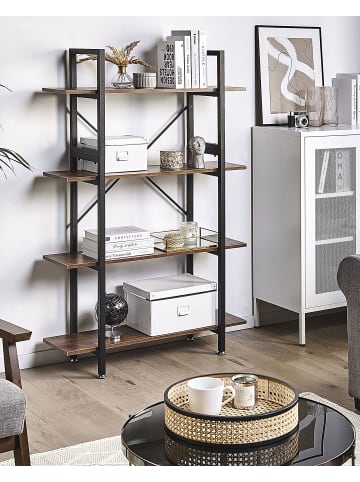 Beliani Bücherregal DARBY in Braun/Schwarz - (W) 90 x (H) 140 x (L) 30 cm