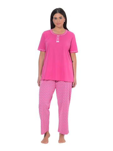 Ulla Popken Pyjama in matt rosa