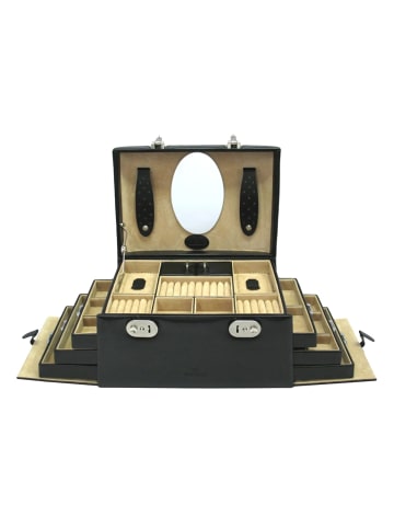 Windrose Merino Schmuckkasten 29.5 cm in schwarz