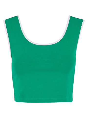 Urban Classics Urban Classics Ladies Contrast Cropped Top in froggreen/white+white/black
