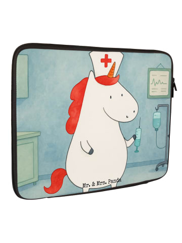 Mr. & Mrs. Panda Laptop Hülle Einhorn Krankenschwester Design oh... in Weiß