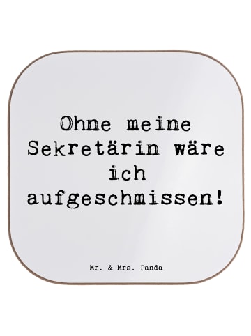 Mr. & Mrs. Panda gläseruntersetzer Spruch Sekretärin Helfer mit ... in Weiß
